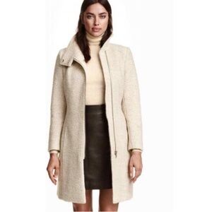 H&M Cream Textured Trench Coat